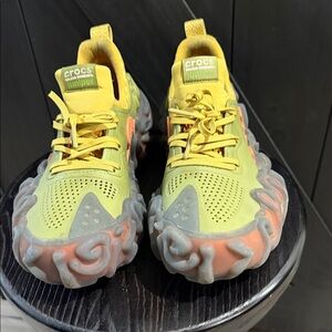 CROCS Yellow Sneakers with Gray Soles